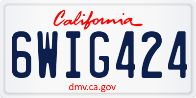CA license plate 6WIG424