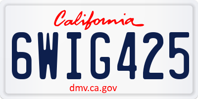 CA license plate 6WIG425