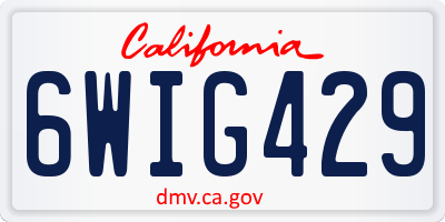 CA license plate 6WIG429