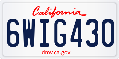 CA license plate 6WIG430