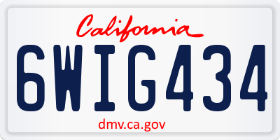CA license plate 6WIG434