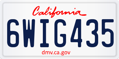 CA license plate 6WIG435