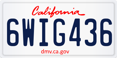 CA license plate 6WIG436