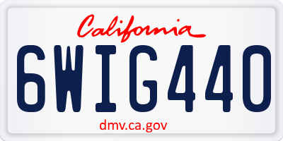 CA license plate 6WIG440