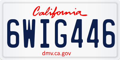 CA license plate 6WIG446
