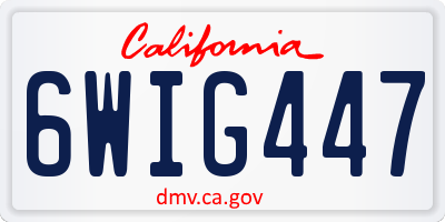 CA license plate 6WIG447