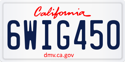 CA license plate 6WIG450