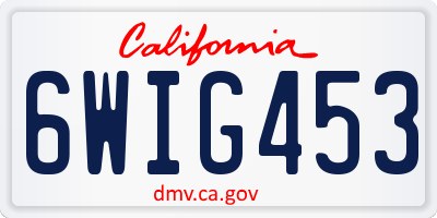 CA license plate 6WIG453