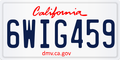 CA license plate 6WIG459