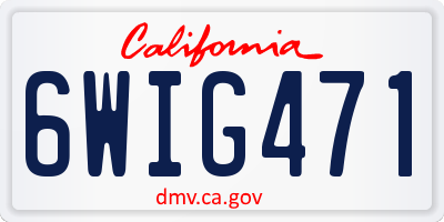 CA license plate 6WIG471