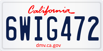 CA license plate 6WIG472