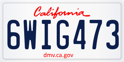 CA license plate 6WIG473