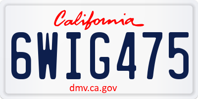CA license plate 6WIG475