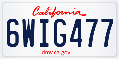 CA license plate 6WIG477