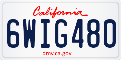 CA license plate 6WIG480