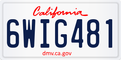 CA license plate 6WIG481