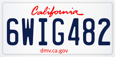 CA license plate 6WIG482