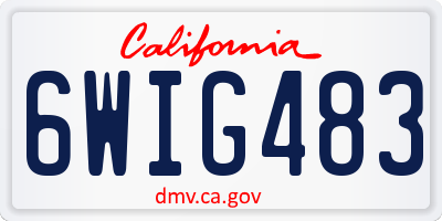 CA license plate 6WIG483