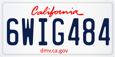 CA license plate 6WIG484