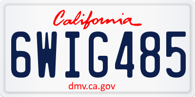 CA license plate 6WIG485