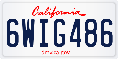 CA license plate 6WIG486