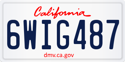 CA license plate 6WIG487