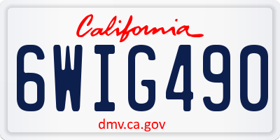 CA license plate 6WIG490