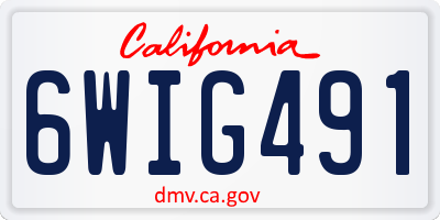 CA license plate 6WIG491