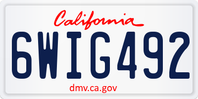 CA license plate 6WIG492