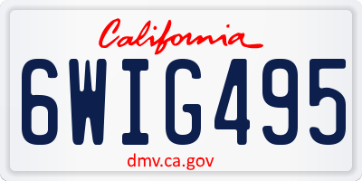 CA license plate 6WIG495