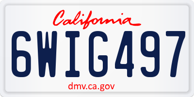 CA license plate 6WIG497