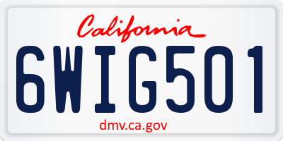 CA license plate 6WIG501