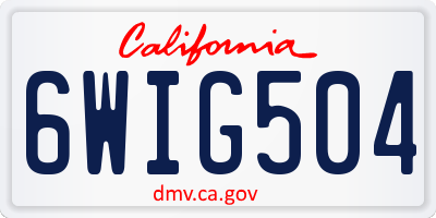 CA license plate 6WIG504
