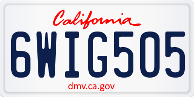 CA license plate 6WIG505