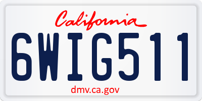 CA license plate 6WIG511