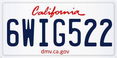 CA license plate 6WIG522