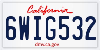 CA license plate 6WIG532