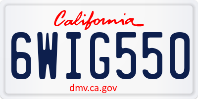 CA license plate 6WIG550