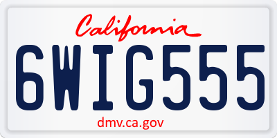CA license plate 6WIG555
