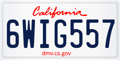 CA license plate 6WIG557