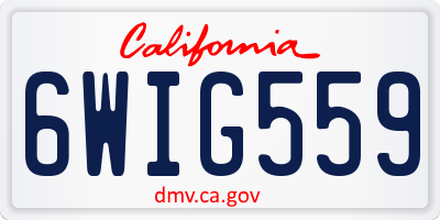 CA license plate 6WIG559