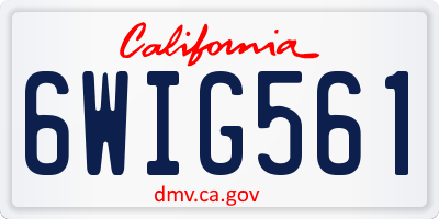 CA license plate 6WIG561