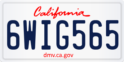 CA license plate 6WIG565
