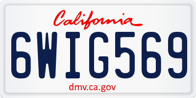 CA license plate 6WIG569