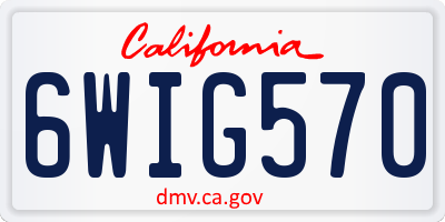 CA license plate 6WIG570