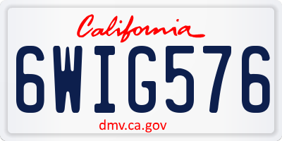 CA license plate 6WIG576
