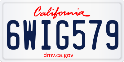 CA license plate 6WIG579