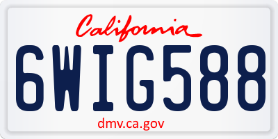 CA license plate 6WIG588