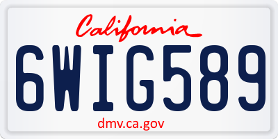 CA license plate 6WIG589