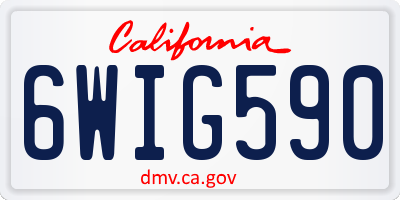 CA license plate 6WIG590